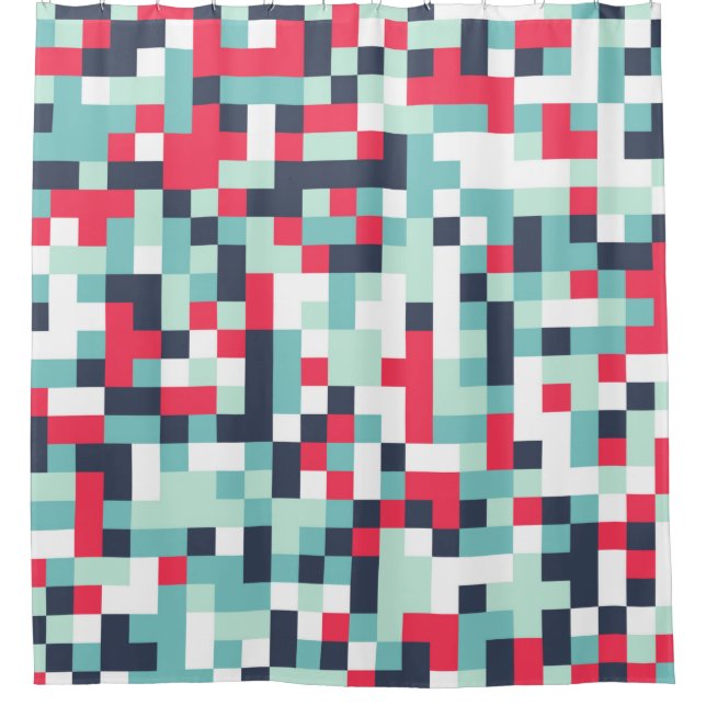 Colour Halftone Background. Abstract Multicolor Te Shower Curtain (Front)