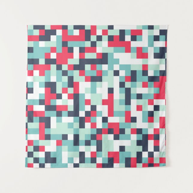 Colour Halftone Background. Abstract Multicolor Te Tapestry (Front)