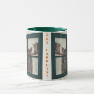 Colour Handpainted Moose Picture in Window Frame   Mug