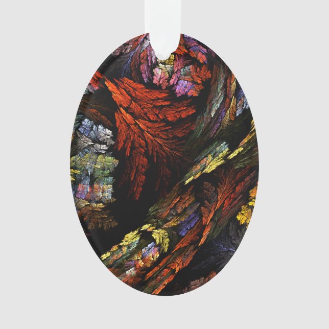 Colour Harmony Abstract Art Acrylic Oval Ornament (Front)