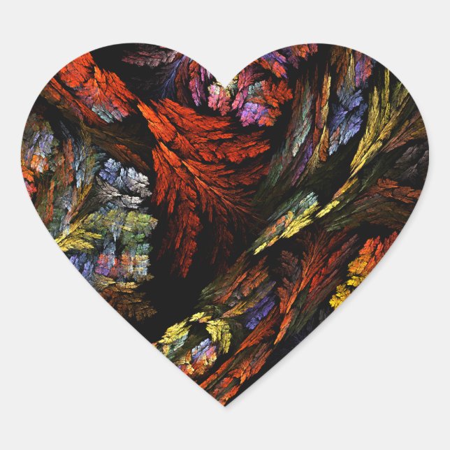 Colour Harmony Abstract Art Heart Sticker (Front)