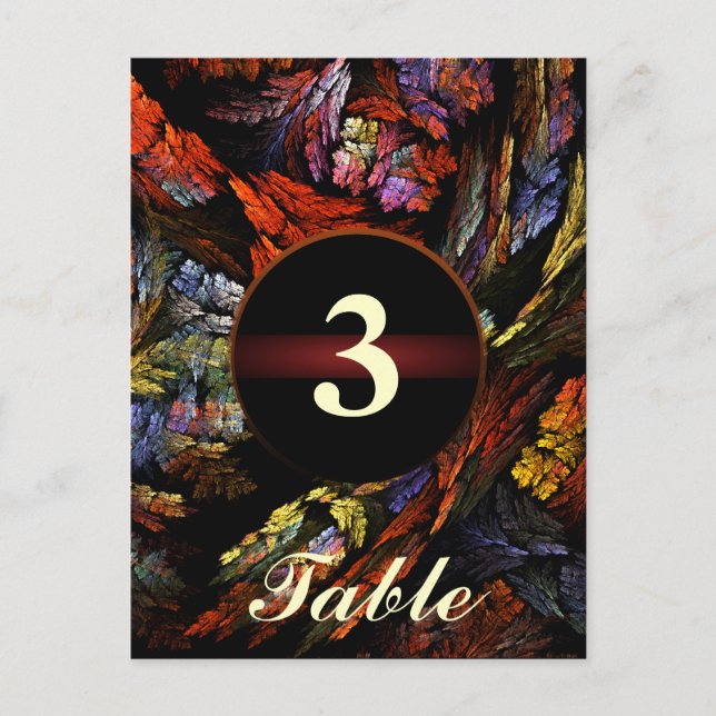 Colour Harmony Table Number Postcard (Front)