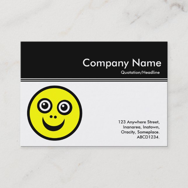 Colour Header III - Black - Smily Face Business Card (Front)