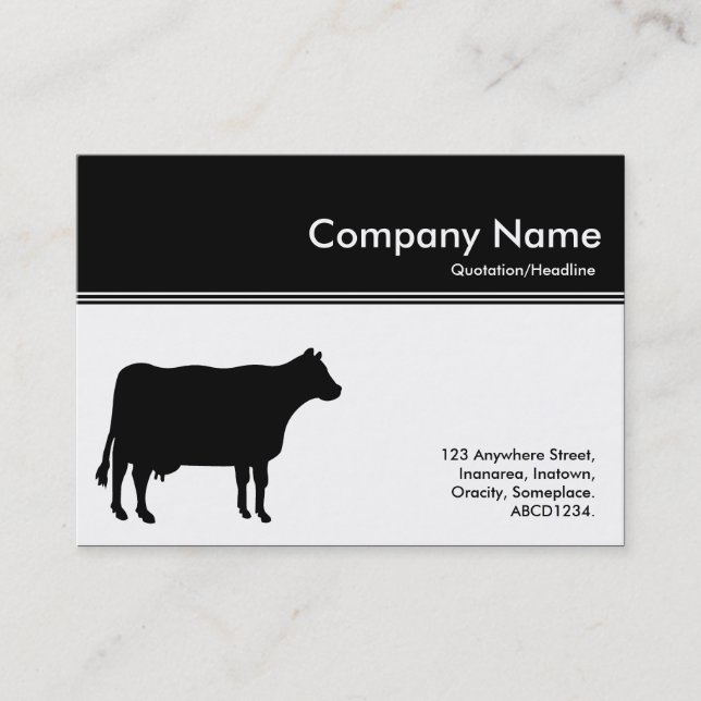Colour Header III - Cow - Black Business Card (Front)