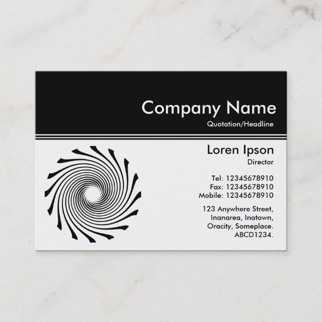 Colour Header III v2 - Black - Warp Drive Business Card (Front)