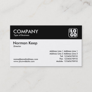 Colour Header (Logo) - Black and White Business Card
