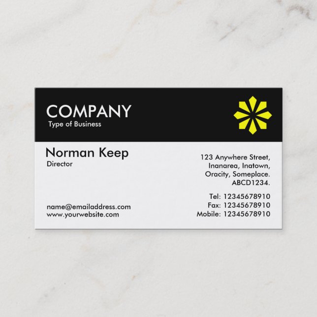 Colour Header (Logo) - Black Business Card (Front)