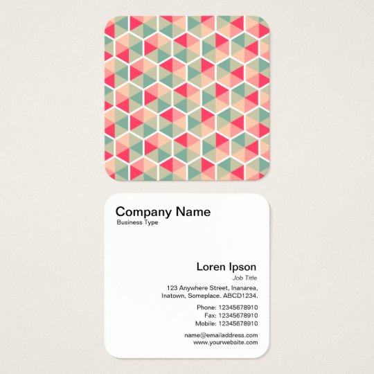 Colour Hexagon Pattern 04 Square Business Card