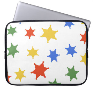 Colour Hexagram sheriff icon isolated seamless pat Laptop Sleeve