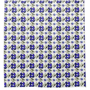 Colour Illustration Fancy shapes, Grey and Blue Shower Curtain