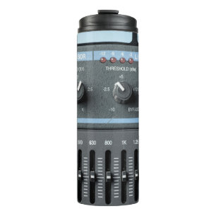 Colour image of many buttons in a sound recording  thermal tumbler
