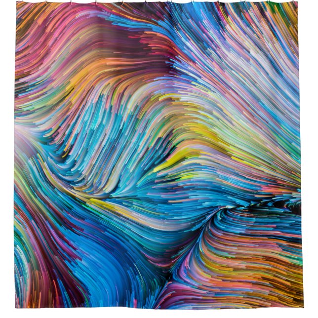 Colour In Motion series. Background design of Flow Shower Curtain (Front)