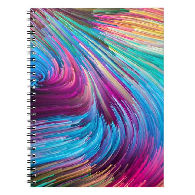 Colour In Motion series. Background design of liqu Notebook (Front)