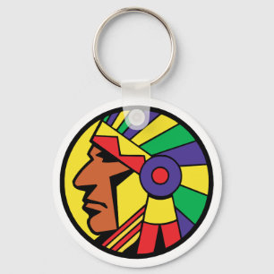 Colour Indian Head Key Ring