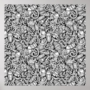 Colour It Poster Ice Cream Art