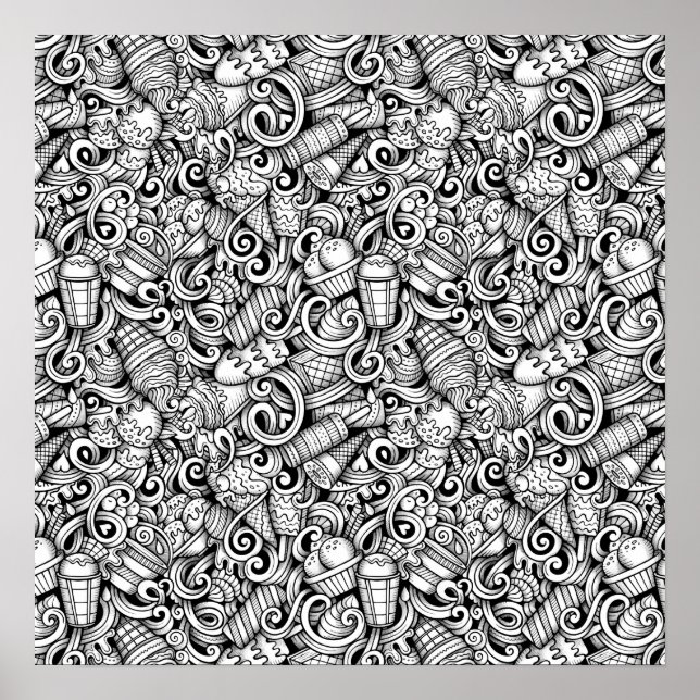 Colour It Poster Ice Cream Art (Front)