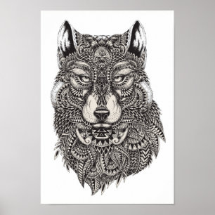 Colour It Poster Wolf