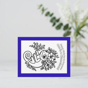 Colour-It-Yourself™ Chameleon Birthday Postcard
