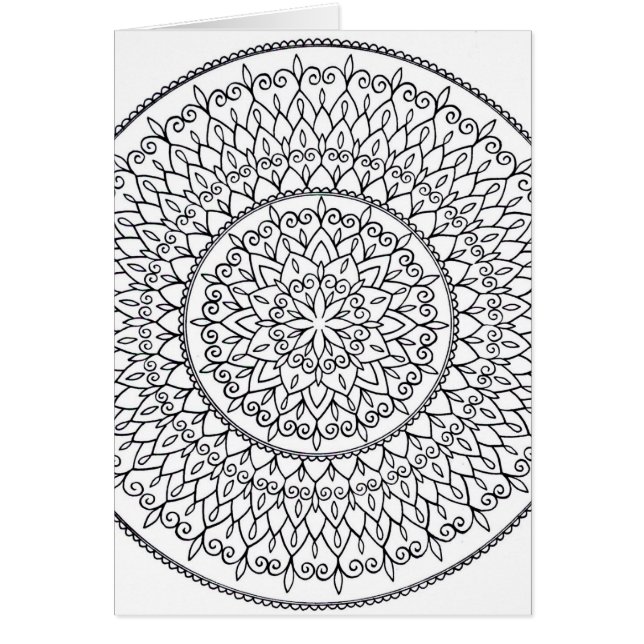 Colour It Yourself Hand Drawn Intricate Mandala (Front)