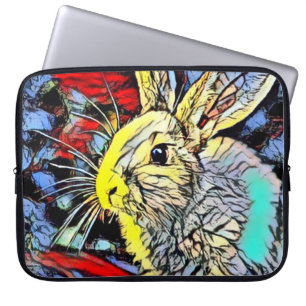 colour kick bunny laptop sleeve