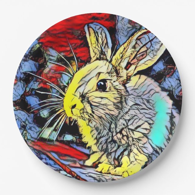 colour kick bunny paper plate (Front)