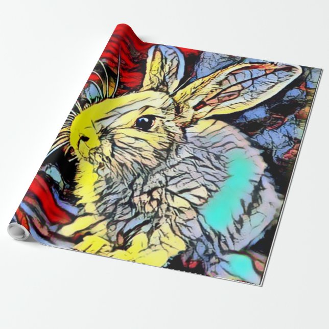 colour kick bunny wrapping paper (Unrolled)