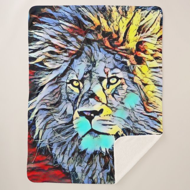 colour kick - lion king sherpa blanket (Front)