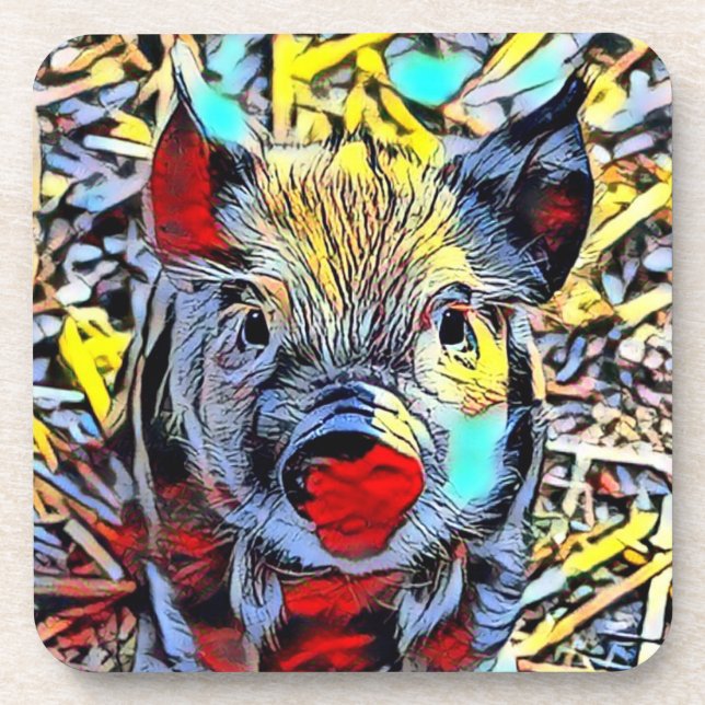 colour kick - piglet coaster (Front)