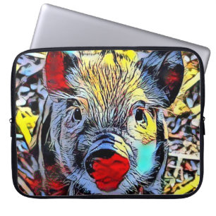 colour kick - piglet laptop sleeve