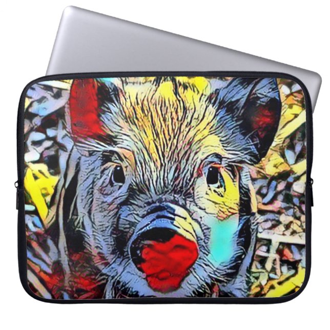 colour kick - piglet laptop sleeve (Front)