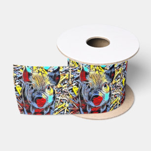 colour kick - piglet satin ribbon