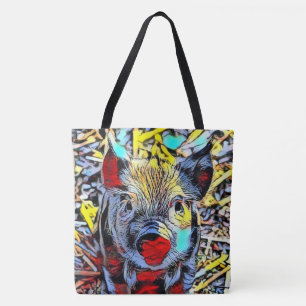 colour kick - piglet tote bag