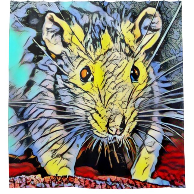 Colour Kick - Rat Shower Curtain (Front)
