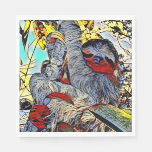 colour kick - sloth napkin