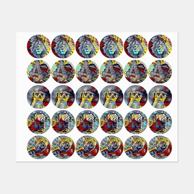 Colour kick wild animals (Sheet)