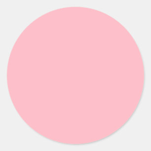 colour light pink classic round sticker