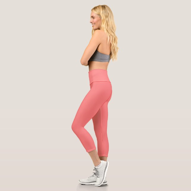 colour light red capri leggings (Left)