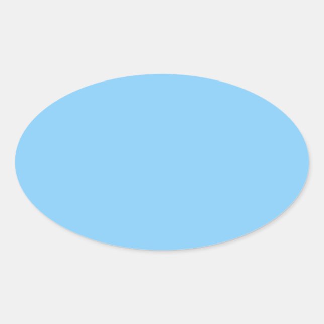 colour light sky blue oval sticker (Front)
