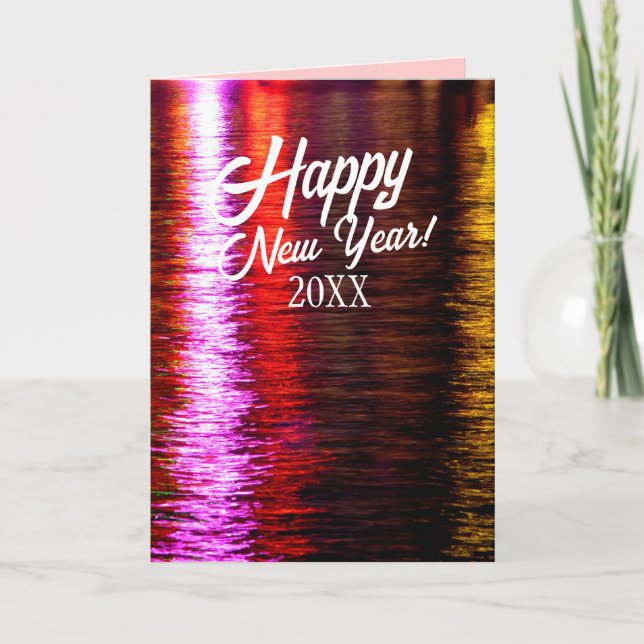 Colour Lights Reflections Custom Wishes Card (Front)