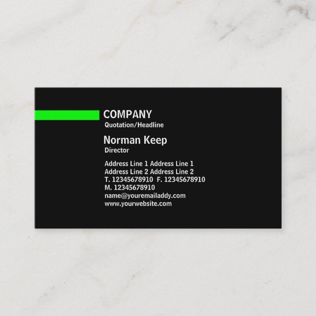 Colour Line - Green Business Card (Front)