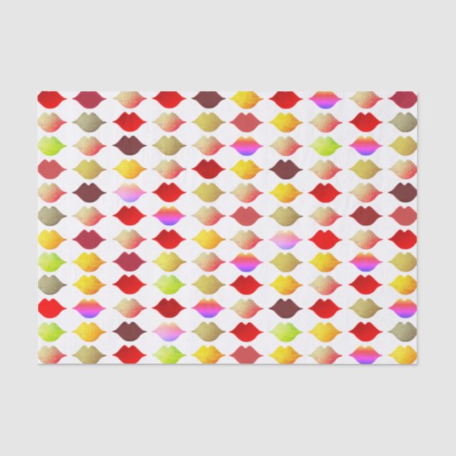 Colour Lips . colourful mouths Tissue Paper (Front)