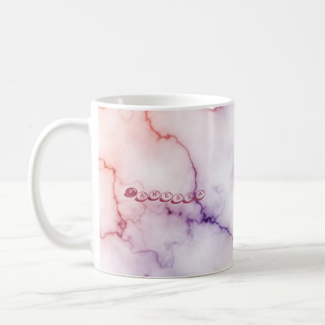 Colour Marble Pattern Personalisation Coffee Mug (Left)