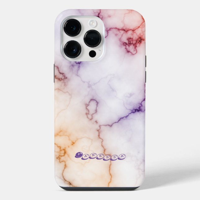 Colour Marble Pattern Personalisation iPhone Case (Back)