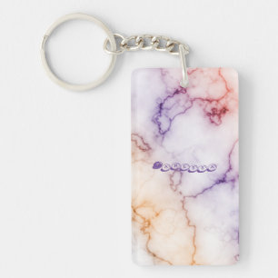 Colour Marble Pattern Personalisation Key Ring