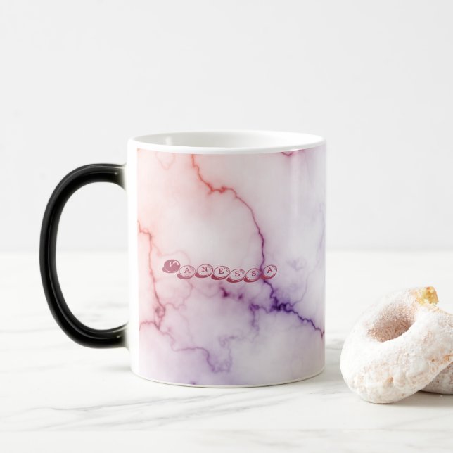 Colour Marble Pattern Personalisation Magic Mug (With Donut)