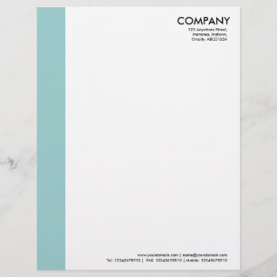Colour Margin - Light Blue Green Personalized Letterhead