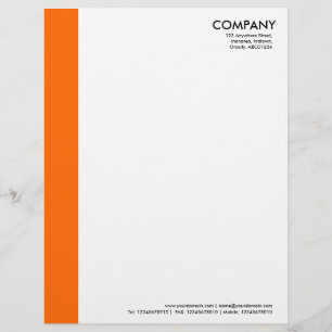 Colour Margin - Orange Personalized Letterhead