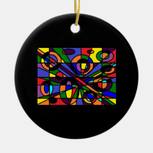 Colour Maze Ceramic Tree Decoration