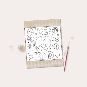 Colour Me Be Kind Cat Inspirational Activity Cards