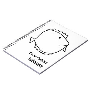Colour me. Black and White Fish Notebook